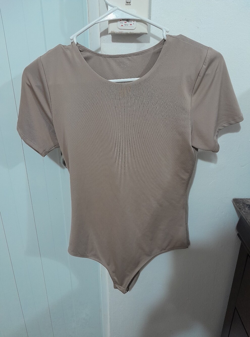 Women's Taupe Short-Sleeve Bodysuit